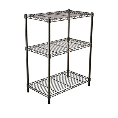 Rackwell 36 x 30 x 15 Inches 3-Shelves Mild Steel Black Coated Boltless Rack For Multipurpose Uses