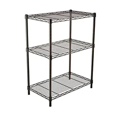 Rackwell 36 x 30 x 15 Inches 3-Shelves Mild Steel Black Coated Boltless Rack For Multipurpose Uses