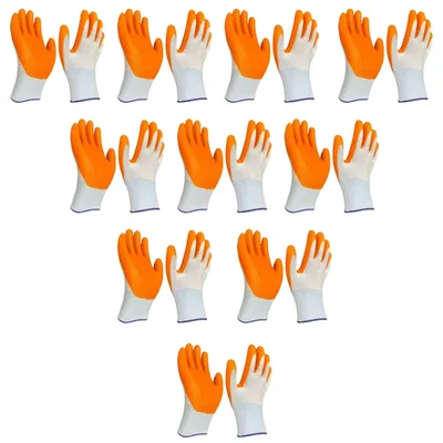 Minsales 10 Pair Safety Gloves - Reusable, Breathable, Cut Resistant for Garden, Washing, Cleaning