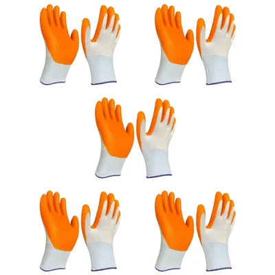 Minsales 5 Pair Safety Gloves - Reusable, Breathable, Cut Resistant for Garden, Washing, Cleaning