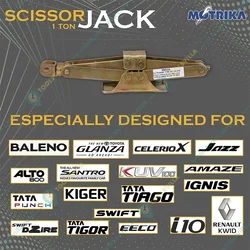 Motrika 1 Ton Scissor Jack With 19 mm Spanner Pana For Hatchback Cars - Maximum Lifting Height 279 mm