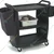 Multipurpose Three-Shelvs Black Utility Service Cart with Bucket
