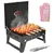 NE GRILLS Charcoal Barbeque Grill With Wooden handle Skewers and Grill Tools
