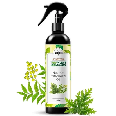 Chipku Ayurvedic Plant Guard Neem Oil & Citronella Spray Formulation, 100% Organic & Powerful For Pest Control(Quantity-200 ml)