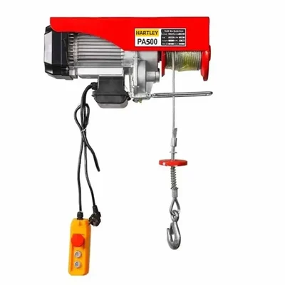 HARTLEY PA 500 Mini Electric Hoist, 1020 W 100 % Copper Winding Motor With 5.5 mm & 20 m Wire Rope