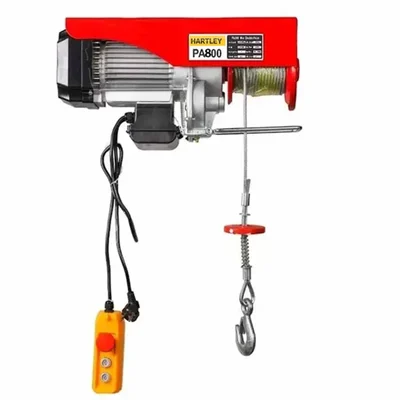 HARTLEY PA 800 Mini Electric Hoist, 1350 W 100 % Copper Winding Motor With 5.5 mm & 20 m Wire Rope