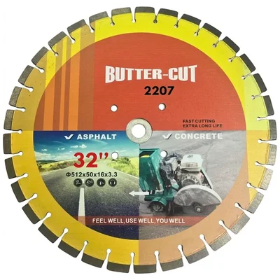 Oxi Power 32" Silver-Brazed Concrete Diamond Blade - Smooth Butter Cut, 50mm Bore High-Performance 2207