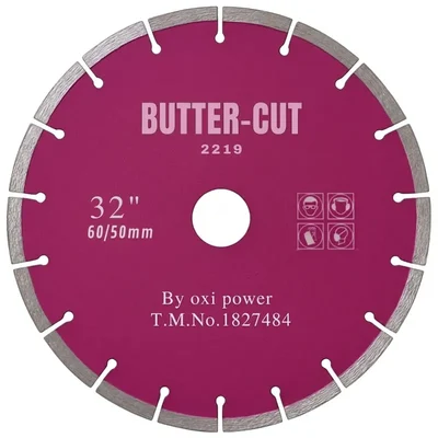 Oxi Power 32" Pink Silver-Brazed Diamond Blade for Granite, Heavy-Duty Fast-Cutting Stone Saw 2219