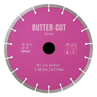 Oxi Power 22 Inch 50mm Silver Brazed Pink Diamond Saw Blade for Smooth Butter Cut Granite Stone Cutting 2216