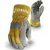 Ozswell Yellow & Grey Rigger Welding Leather Safety Gloves ( Size-M )