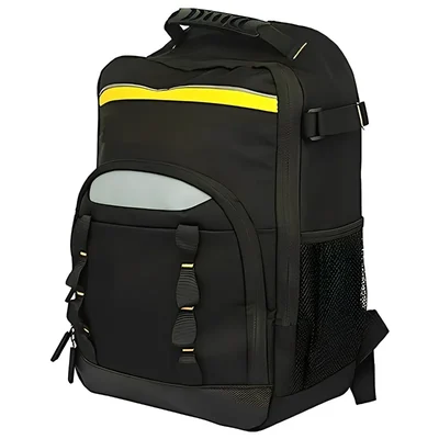 PAHAL Heavy Duty Fabric Tool Bag Back Pack for Electrician, Technician, Service Engineer (Yellow, Black)