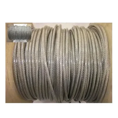 Heavy Duty PVC-Coated Mild Steel Wire Rope, Grade-MS 1770(Size-1.5+0.5 mm,Wire Rope Length-50 Meter)