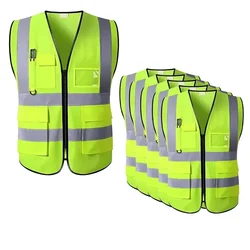 Payuh Jumbo Pack of 100 Reflective Safety Vest/Jacket With 2" Reflective Tape, 130 GSM, 1 Pen Holder