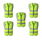 Payuh Jumbo Pack of 5 Reflective Safety Vest/Jacket With 2" Reflective Tape, 130 GSM, 1 Pen Holder