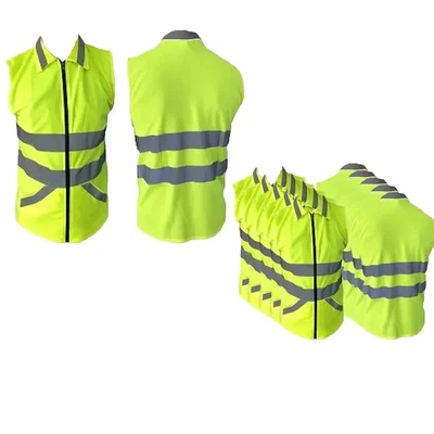 Payuh Classic Pack of 100 Reflective Safety Vest/Jacket With 2" Reflective Tape, 180 GSM, With Collar