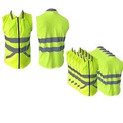 Payuh Classic Pack of 100 Reflective Safety Vest/Jacket With 2" Reflective Tape, 180 GSM, With Collar