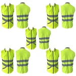 Payuh Classic Pack of 5 Reflective Safety Vest/Jacket With 2" Reflective Tape, 180 GSM, With Collar