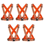Payuh Reflective Safety Vest With Multipurpose Cross Belt, Fluorescent Orange