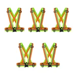 Payuh Reflective Safety Vest With Multipurpose Cross Belt, Fluorescent Multi Color
