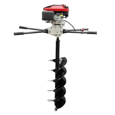 Heavy Duty 4 stroke, 196 cc Earth Auger / Post hole digger Machine with 10 inch Double Spiral Auger Bit