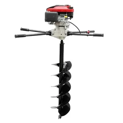 Heavy Duty 4 stroke, 196 cc Earth Auger / Post hole digger Machine with 10 inch Double Spiral Auger Bit