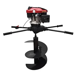 Heavy Duty 4 stroke, 196 cc Earth Auger / Post hole digger Machine with 12 inch Double Spiral Auger Bit