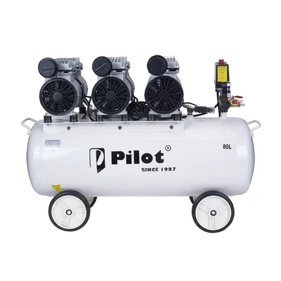 Pilot 80L Tank, 2250W (750Wx3) Power Oil-Free Silent Air Compressor (PL-OF5503)