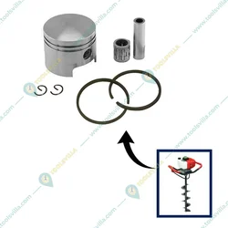 Heavy Duty Piston & Ring Set, for 2 Stroke 52 CC (44-5F) Earth Auger/ Post Hole Digger