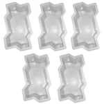 JS Designer 60mm Plastic Zigzag Paver Block Mould (Pack of 5) (25 x 12.5 x 2.5 Cm)