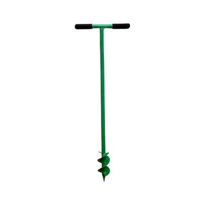 Redbuild Handheld Earth Auger Drill - 3 Inch Diameter Post Hole Digger with Non-Slip T-Handle for Tree Planting