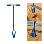 Redbuild Handheld Earth Auger - 5 Inch Diameter Post Hole Digger with Non-Slip T-Handle