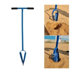 Redbuild Handheld Earth Auger - 5 Inch Diameter Post Hole Digger with Non-Slip T-Handle