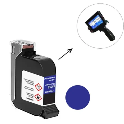 Blue Premium Solvent Ink Cartridge for 12.7 mm Thermal Inkjet Printer