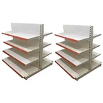 Premium Quality 8 Shelves (5 x 3 Feet) Center/Double Sided Gondola Rack - Add on Unit, Set of 2