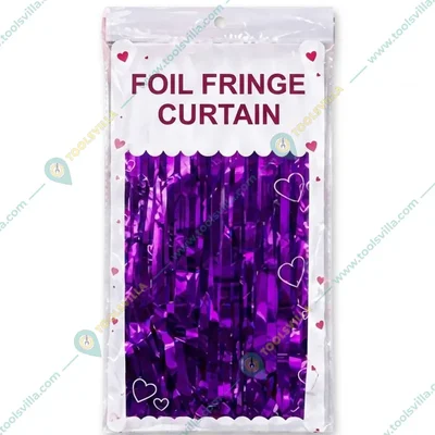 Pack of 10, 20, 50, 70, 100 | Purple 3x6 ft Party Foil Fringe Curtain Shimmer Backdrop Streamer Decoration(Pack-10 pcs)