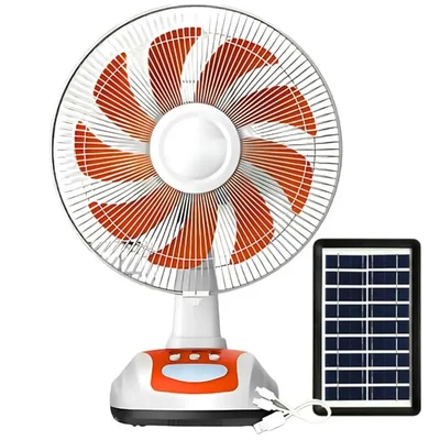 Gramstrong Republic 12 inch Solar Powered Fan With 6v 4500ah Battery and 2 Bulbs  For Long Run
