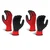 RPES Pair of 2 Heavy Duty Safety Gloves, Red Black Synthetic Latex Palm Coated, Cut-Resistant, Multipurpose, Washable