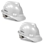 Gravitech Pack of 2, 6, 20 White HDPE Safety Helmet with Ratchet Type Adjustment for Industrial Use (STRONG CAP-R)