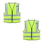 Minsales Safety Jacket - 2 Pockets, 360° Visibility Multipurpose With 2 Inch Reflective Stripes At Front & Back (Pack of 2 )