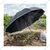 SIGNISTICS 27" 16 Rib Heavy Duty Black Umbrella Sun Rain Wind Proof | For Garden, Beach, and Terrace with Tripod Stand