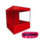 SIGNISTICS Red Foldable Canopy Tent With Carry Bag For Outdoor Gardening 6x6x7 Feet