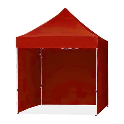 SIGNISTICS  Foldable Gazebo Tent With 3 Side Cover  6*6 Feet | Pop-Up For Outdoor Garden(Color-Red)
