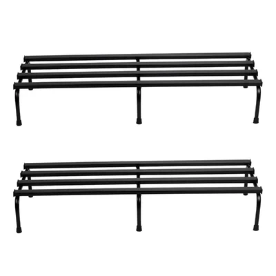 Sleek Single Tier Stand Durable Black Metal Display for Home, Office & Commercial Use(Pack of 2)