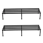 Sleek Single Tier Stand Durable Black Metal Display for Home, Office & Commercial Use(Pack of 2)