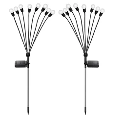 GIGAWATTS Firefly 10 LED Solar Garden Light Automatic Waterproof Ground Festival Decoration Lamp for Outdoor (Pack of 2)