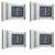 GIGAWATTS 6 LED Solar Wall Light Energy Efficient Stainless Steel Sconce for Courtyard, Garden, Corridor (Pack of 4)
