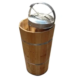 Heavy Duty Stainless Steel 60 Litre Shikanji Maker with Wooden Tank Used for Rapidly Mixing, Chilling, Dispensing Cold