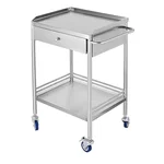 Vinayak Machines Stainless Steel Utility Cart with 2 Shelves 1 Drawer with Wheels Kitchen Cart Utility Services