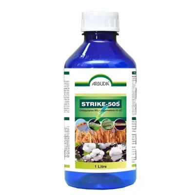 ARBUDA Strike-505 (Chlorpyriphos 50% EC + Cypermethrin 5% EC) for Control of Agricultural Insects | 1Ltr