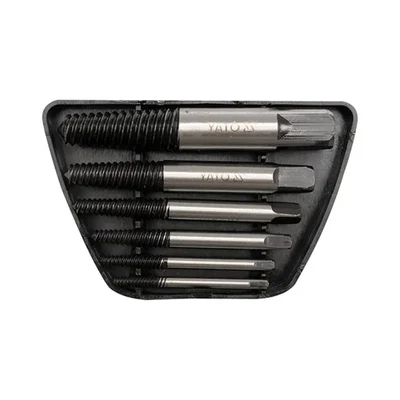 YATO YT 0590 Screw Extractor Set of 6 Pieces for Removing Damaged Broken or Stripped Screws for Workshop and Home Use